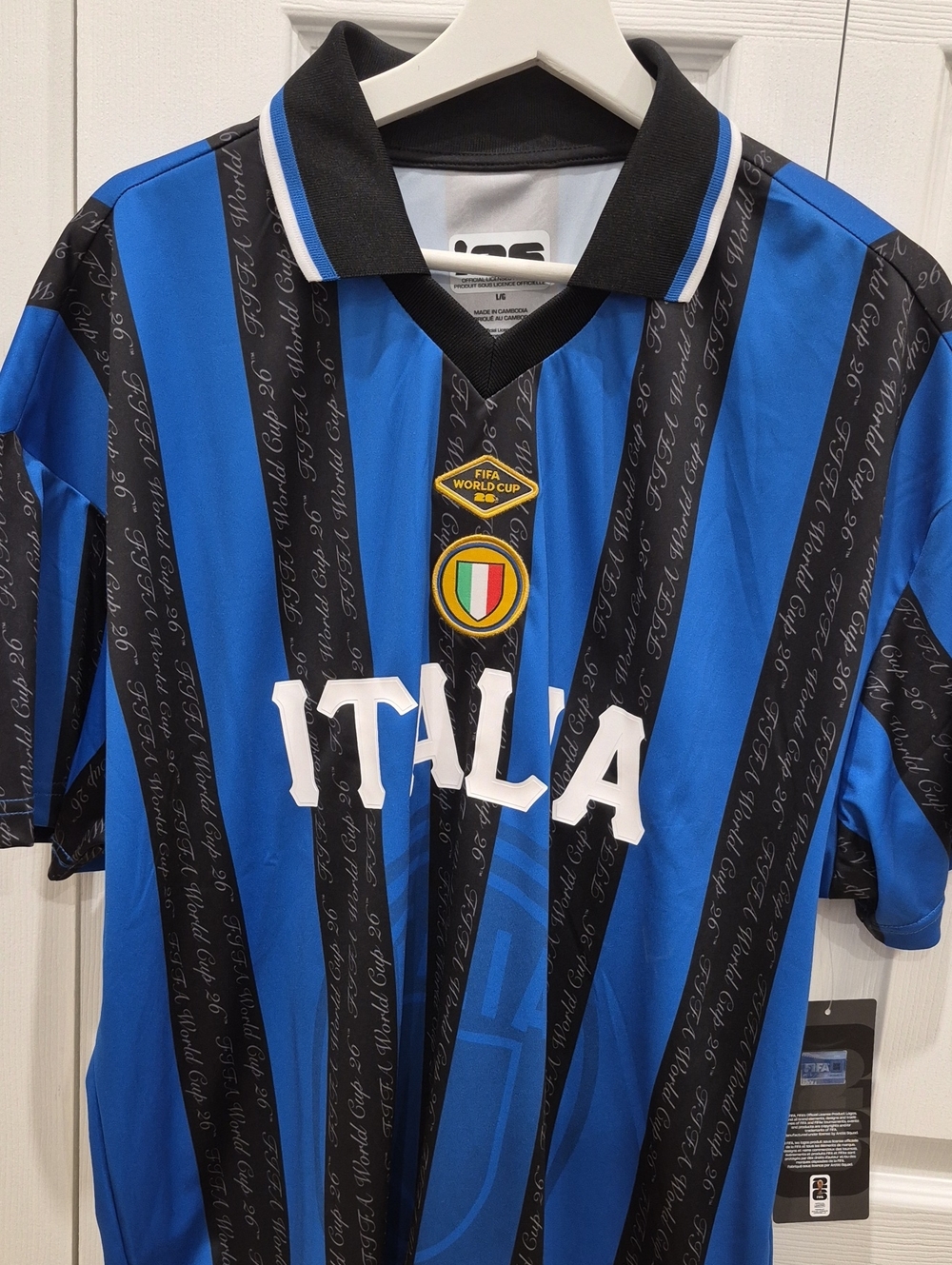 Italia Blue & Black Men's Football Jersey with FIFA Crest